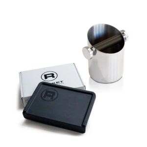 Rocket Espresso Knock Box Stainless Steel & Corner Tamping Mat Bundle