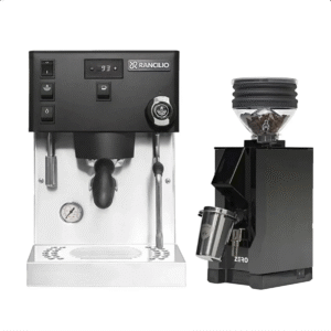 Rancilio Silvia Pro X Espresso Machine (Black) and Eureka Mignon Zero Grinder (Black with Black Spout) Bundle